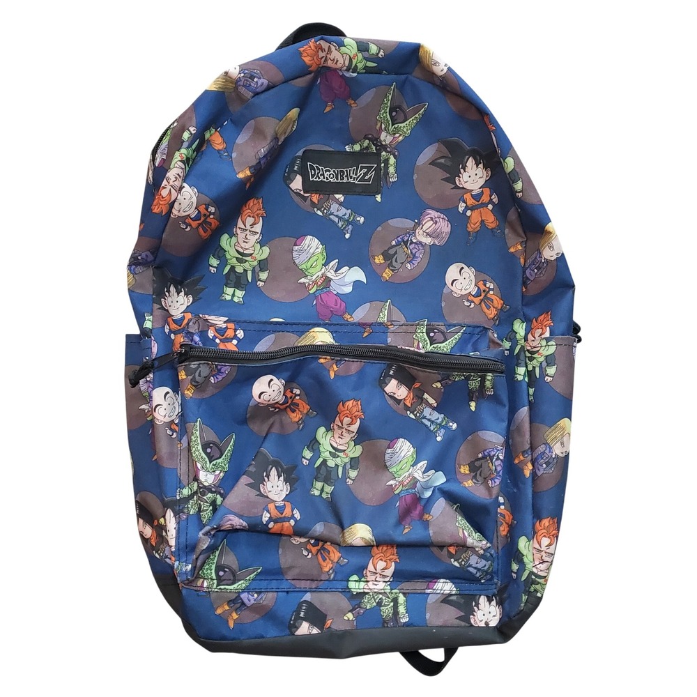 Dragon Ball Z Chibi Character Print Backpack Blue Toei Animation Kids Bag